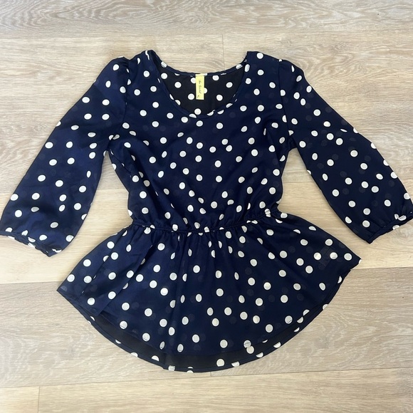 Polka Dot Peplum Top - Picture 6 of 7